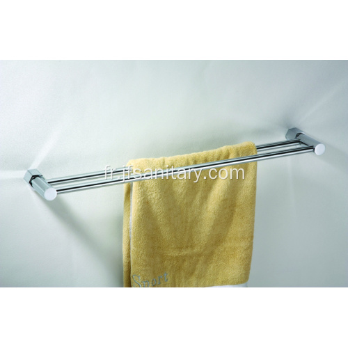 Porte-serviettes double chromé pour salle de bain